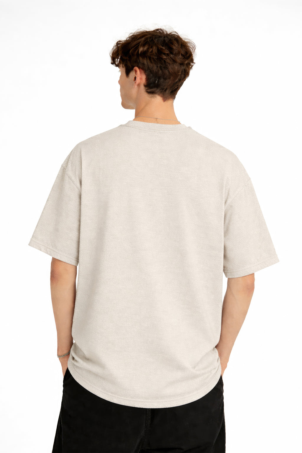 Blurry - Oversize Erkek Tişört BEJ