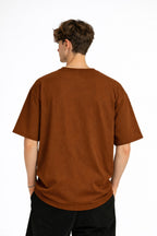 Blurry - Oversize Erkek Tişört KAHVE