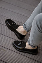 MN002 - RST Loafer Verniciata Erkek Ayakkabı SIYAH
