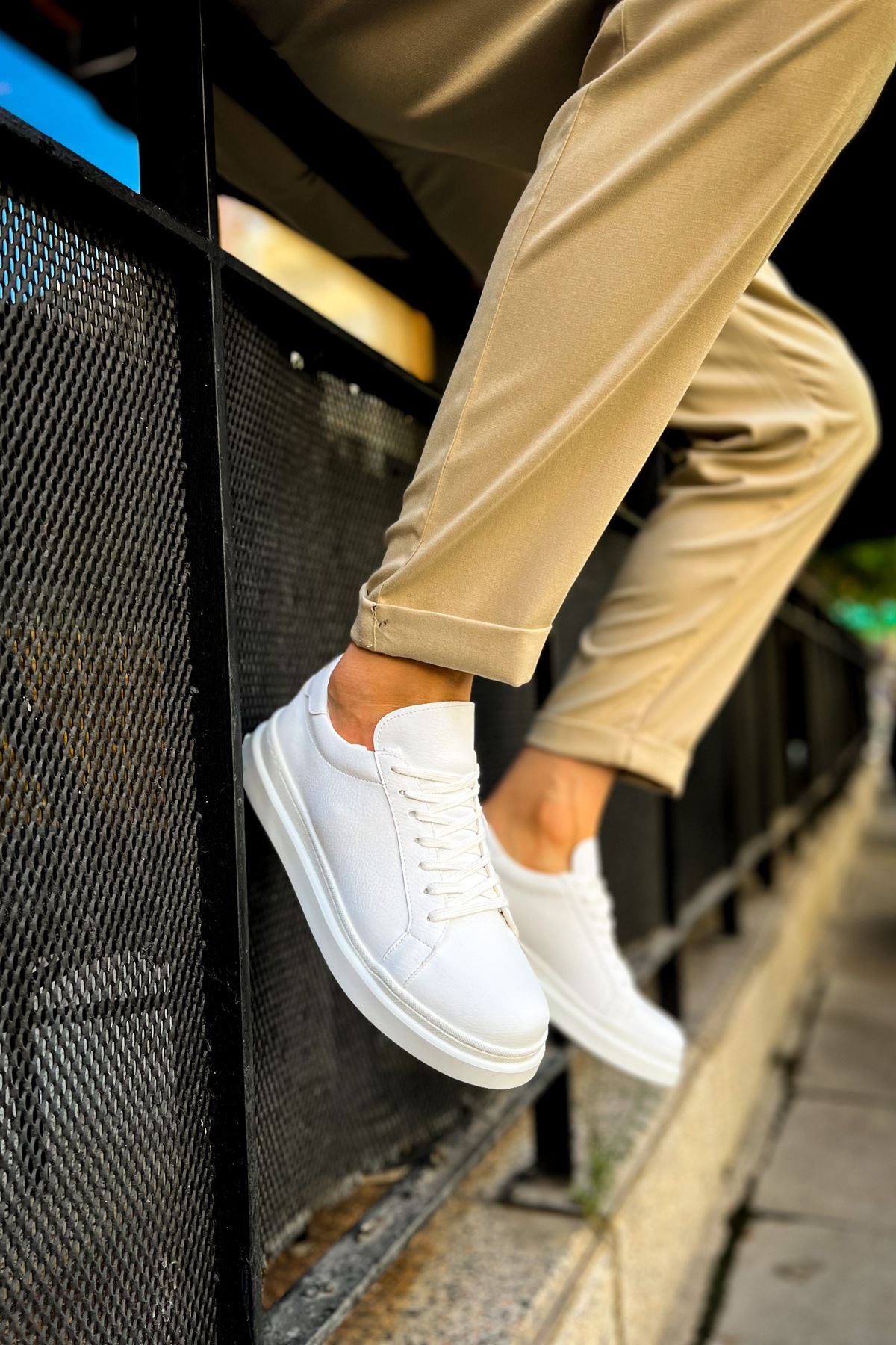 MN979 - Santoni CRT Spor Erkek Ayakkabı BEYAZ