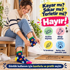 Kadın Patik Çorap Lacivert Fast Food Desenli | Renkli Eğlenceli Günlük Kısa Bilek 3'lü Paket Seti