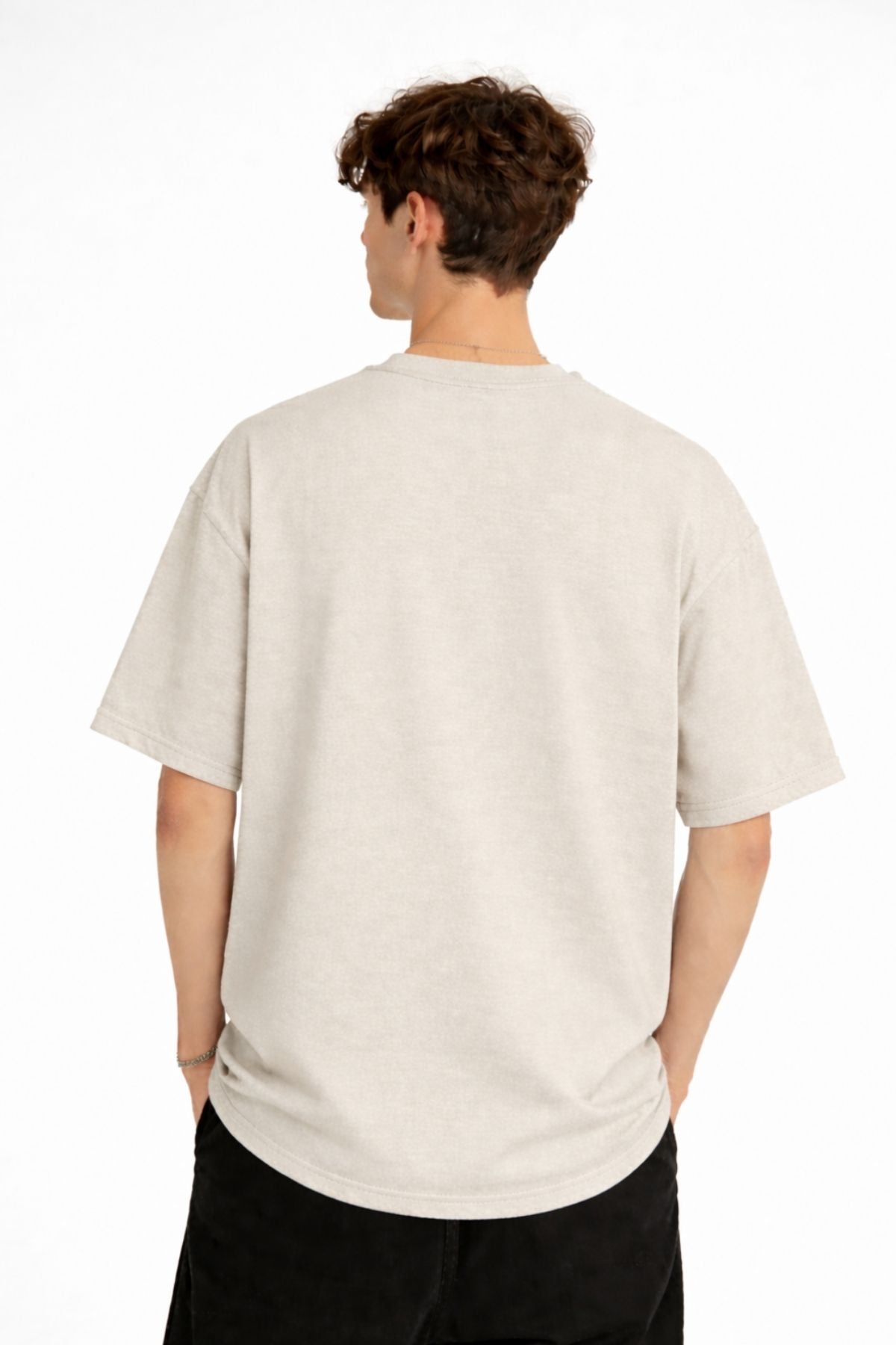 Panda - Baskılı Oversize Tişört BEJ