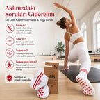 DB LINE Kaydırmaz Yoga Pilates Çorabı 8'li | Pamuklu Silikon Taban, Barre Stüdyo Spor
