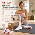 DB LINE Kaydırmaz Yoga Pilates Çorabı | Pamuklu Silikon Taban, Barre Stüdyo Spor
