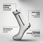 Kaydırmaz 3'lü Futbol Çorabı Beyaz | Bilek Destekli, Denge ve Tutuş Sunan Spor Çorabı
