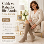Kadın 70 Denye Kalın Anne Çorabı 6'lı | Dizaltı Topuksuz Esnek, Ten Siyah Bronz Vizon