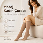 Kadın 6’lı Anne Masaj Tabanlı Dizaltı Çorap 80 Denye Esnek Rahat Günlük Kullanım