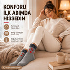 12’li Kadın Kışlık Havlu Çorap Sıcak Tutan Karışık Desenli Ekonomik Çoklu Çorap Seti