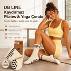 DB LINE Kaydırmaz 8'li Pilates Yoga Çorabı Pamuklu Silikon Tabanlı Barre Stüdyo Spor Çorabı