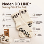 DB LINE Kaydırmaz Yoga Pilates Çorabı | Pamuklu Silikon Taban, Barre Stüdyo Spor