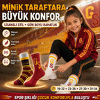 Galatasaray Lisanslı Çocuk Spor Çorabı 4’lü Set – Kız ve Erkek Çocuk İçin Dikişsiz, Esnek ve Rahat