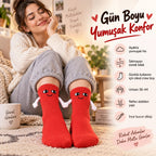 Mıknatıslı El Ele 2'li Unisex Tutuşan Sevimli Çorap 36-44 | Çift Hediyesi, Pamuklu Renkli Crew Model