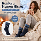 6’lı Kadın Kışlık Havlu Çorap Sıcak Tutan Karışık Desenli Yumuşak Çoklu Çorap Seti