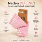 DB LINE Kaydırmaz Yoga Pilates Çorabı 4'lü | Pamuklu Silikon Taban, Barre Stüdyo Spor