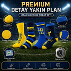 Fenerbahçe Lisanslı Çocuk Çorabı 4’lü Set | Dikişsiz, Yumuşak, Esnek ve Hologramlı Taraftar Çorabı 19-38 Numara