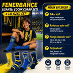 Fenerbahçe Lisanslı Çocuk Çorabı 4’lü Set | Dikişsiz, Yumuşak, Esnek ve Hologramlı Taraftar Çorabı 19-38 Numara