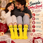 Mıknatıslı El Ele Unisex Tutuşan Sevimli Çorap 36-44 | Çift Hediyesi, Pamuklu Renkli Crew Model