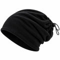 Unisex Premium Polar Bere Boyunluk 2'si 1 Arada Sıcak Tutan Rüzgar Korumalı Outdoor Kışlık Siyah Şık