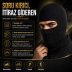 Unisex Siyah Balaklava Tek Beden | Viskoz Kask İçi Motosiklet Outdoor Maske