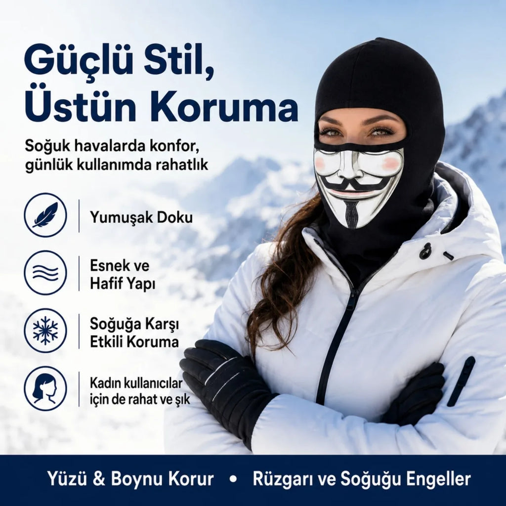 Unisex  Baskılı Balaklava 1 Adet Tek Beden Viskoz Kask İçi Motosiklet Maskesi