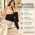Kadın Toparlayıcı Siyah Modal 3'lü Tayt Yüksek Bel Esnek Rahat Günlük Spor Vücut Şekillendirici Tayt