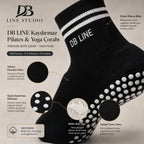 DB LINE Kaydırmaz Yoga Pilates Çorabı | Pamuklu Silikon Taban, Barre Stüdyo Spor