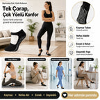 Kadın Siyah Kaymaz Yoga Pilates Çorabı 3'lü | Silikon Taban, Bilek Bantlı, Ev Spor Umre