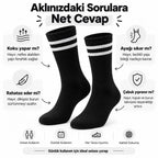 Unisex Siyah Çorap Beyaz Çizgili 6'lı Set Uzun Soket Günlük Spor Kolej Stil Rahat Şık Tasarım Modeli