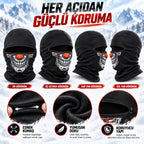 Unisex Şık Palyaço Desenli Balaklava Kışlık Tam Yüz Maske Termal Nefes Alan Esnek Kask Altı Boyunluk