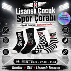 Beşiktaş Lisanslı Çocuk Çorabı 4’lü Set – Siyah Beyaz BJK Taraftar Spor Çorabı, 19-34 Numara