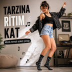 Kadın Müzik Notalı Soket Çorap 36-40 | Pamuklu Dikişsiz Burun Siyah Beyaz Uzun Konç