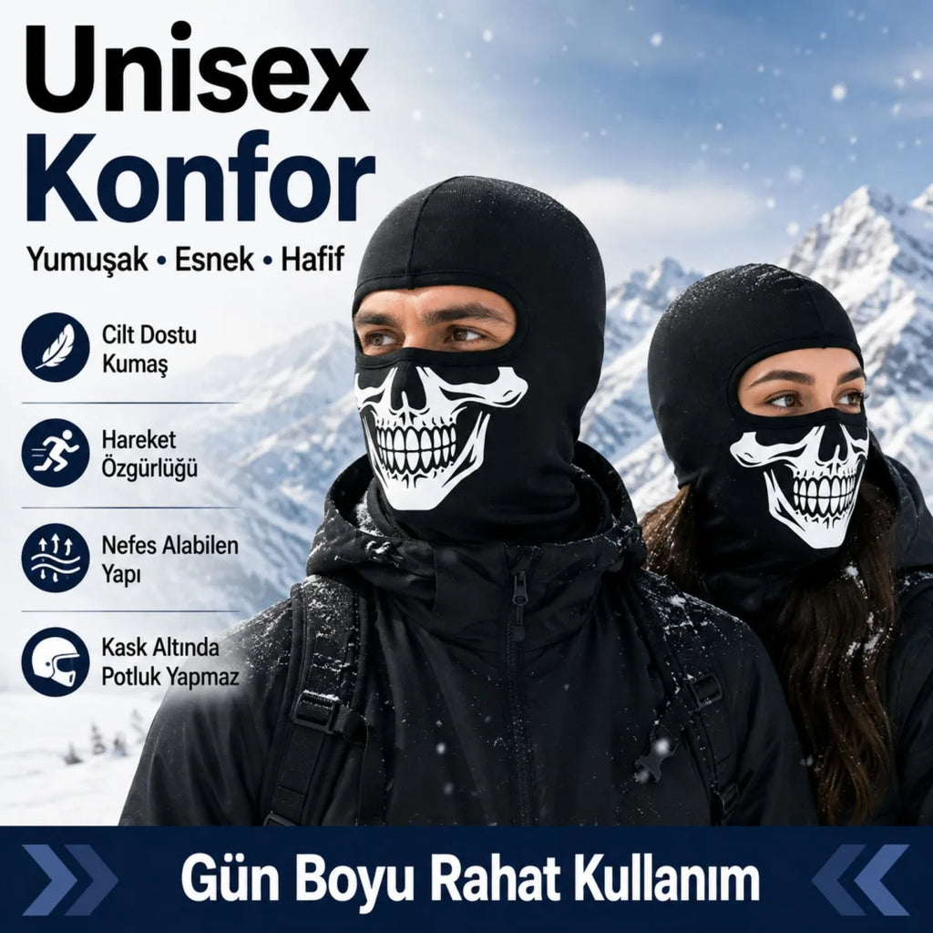 Unisex Kuru Kafa Baskılı Balaklava 1 Adet Tek Beden Viskoz Kask İçi Motosiklet Maskesi