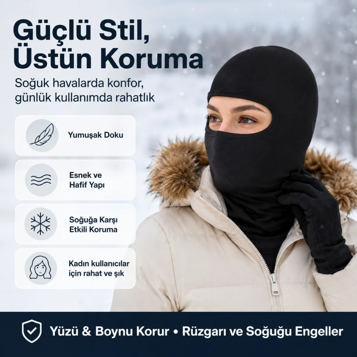 Unisex Siyah Balaklava Tek Beden | Viskoz Kask İçi Motosiklet Outdoor Maske