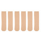 Kadın 70 Denye 6'lı Kalın Anne Çorabı Dizaltı Topuksuz Esnek Günlük Kullanım Çorabı Ten Siyah Bronz Vizon