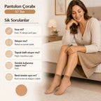 Kadın Pantolon Çorabı 12 Çift Siyah ve Ten İnce Topuksuz Günlük Rahat Bilek Çorabı