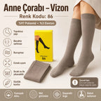 Kadın 40 Denye İnce Anne Çorabı 12'li | Dizaltı Topuksuz Esnek, Ten Siyah Bronz Vizon