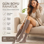 Kadın 3'lü Anne Masaj Tabanlı Dizaltı Çorap 80 Denye Esnek Rahat Günlük Kullanım
