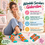 Kadın Turuncu Karpuz Desenli Patik Çorap 6'lı Paket | Renkli, Rahat ve Esnek Günlük Kısa Çorap