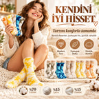 Unisex Batik Desenli Çorap 10'lu Set Pamuklu Renkli Uzun Soket Dikişsiz Nefes Alan Günlük Spor Çorabı