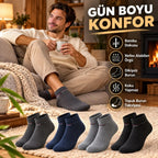 Erkek Bambu Patik Çorap 8'li Set Yumuşak Dikişsiz Nefes Alan Sıkmayan Lastikli Günlük Rahat Çorap
