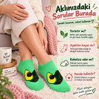Kadın Avokado 3'lü Desenli Patik Çorap Pamuklu Dikişsiz Sneaker Uyumlu Eğlenceli Günlük Çorap