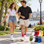 Unisex Renkli Çorap Çizgili 8'li Set Uzun Soket Günlük Spor Kolej Stil Rahat Şık Kadın Erkek Çorabı