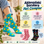 Kadın Ve Erkek Çorap Meyve Desenli Renkli 3'lü Set Uzun Soket Günlük Rahat Çorap Seti