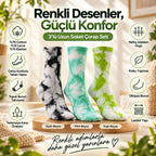 Unisex Batik Desenli Çorap 6'lı Set Renkli Pamuklu Uzun Soket Dikişsiz Nefes Alan Günlük Spor Çorabı