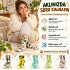 Unisex Batik Desenli Çorap 5'li Set Pamuklu Renkli Uzun Soket Dikişsiz Nefes Alan Günlük Spor Çorabı