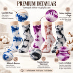 Unisex Batik Desenli Çorap 10'lu Set Pamuklu Renkli Uzun Soket Dikişsiz Nefes Alan Günlük Spor Çorabı
