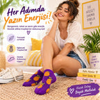 Kadın Mor Ananas Desenli Patik Çorap 6'lı Paket | Renkli, Rahat ve Günlük Kısa Çorap Seti