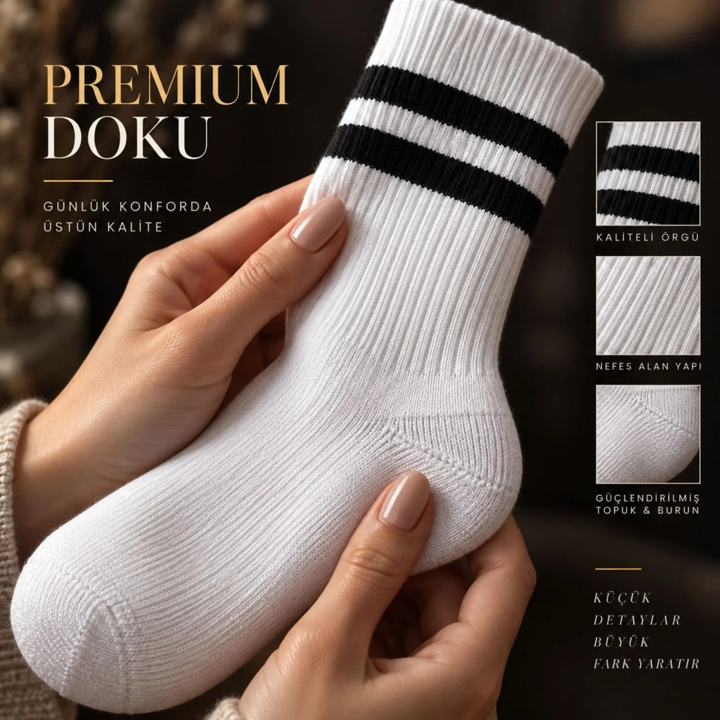 Unisex Renkli Çorap Çizgili 16'lı Set Uzun Soket Günlük Spor Kolej Stil Rahat Kadın Erkek Çorabı