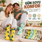Unisex Batik Desenli Çorap 10'lu Set Pamuklu Renkli Uzun Soket Dikişsiz Nefes Alan Günlük Spor Çorabı