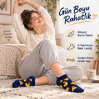 Pizza Desenli 6'lı Lacivert Patik Çorap Unisex Kısa Sneaker Günlük Çorap Seti Avantajlı Paket Rahat!